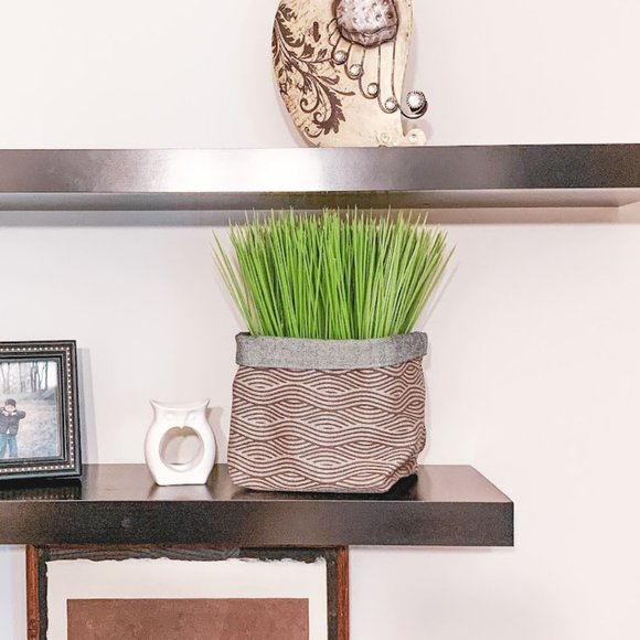 Set of 2 Cotton Canvas Planters or Storage Bins / Gray / Med & Lg / Fair Trade - Picture 3 of 6